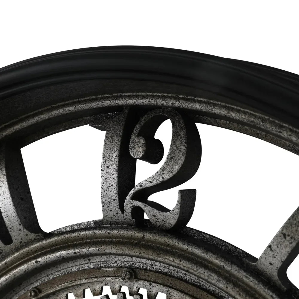 Metal Wall Clock with Arabic Numerals Rustic Decorative Wall Clock