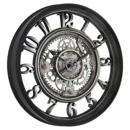 Metal Wall Clock with Arabic Numerals Rustic Decorative Wall Clock