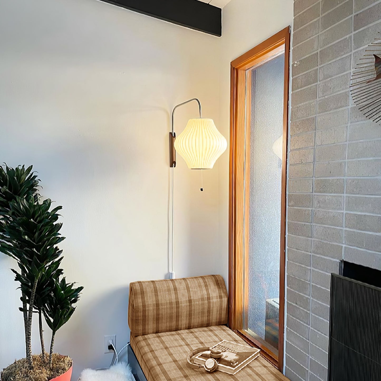 Mid-Century Modern Wall Lamp with Soft Diffused Light for Bedroom & Living Room