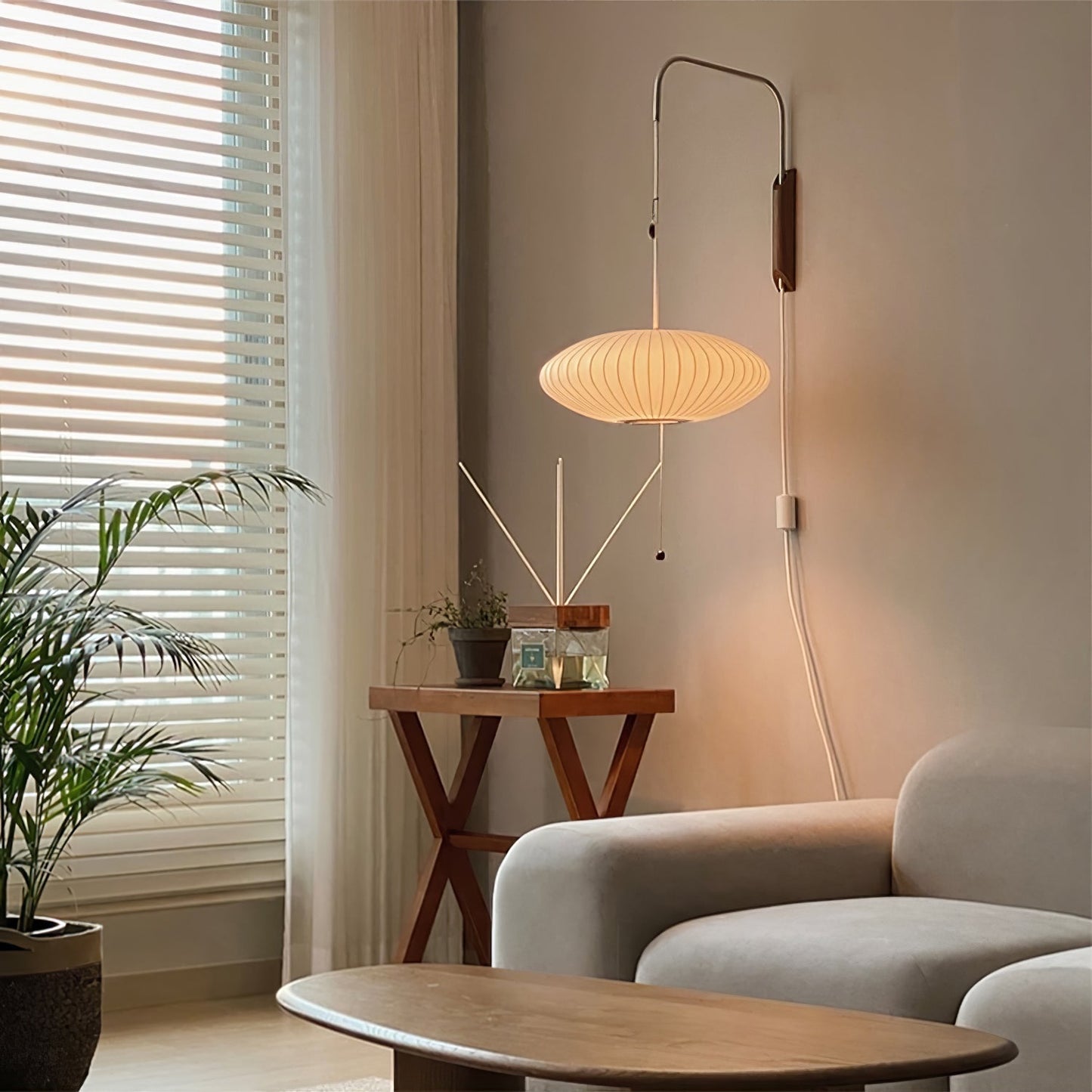 Mid-Century Modern Wall Lamp with Soft Diffused Light for Bedroom & Living Room