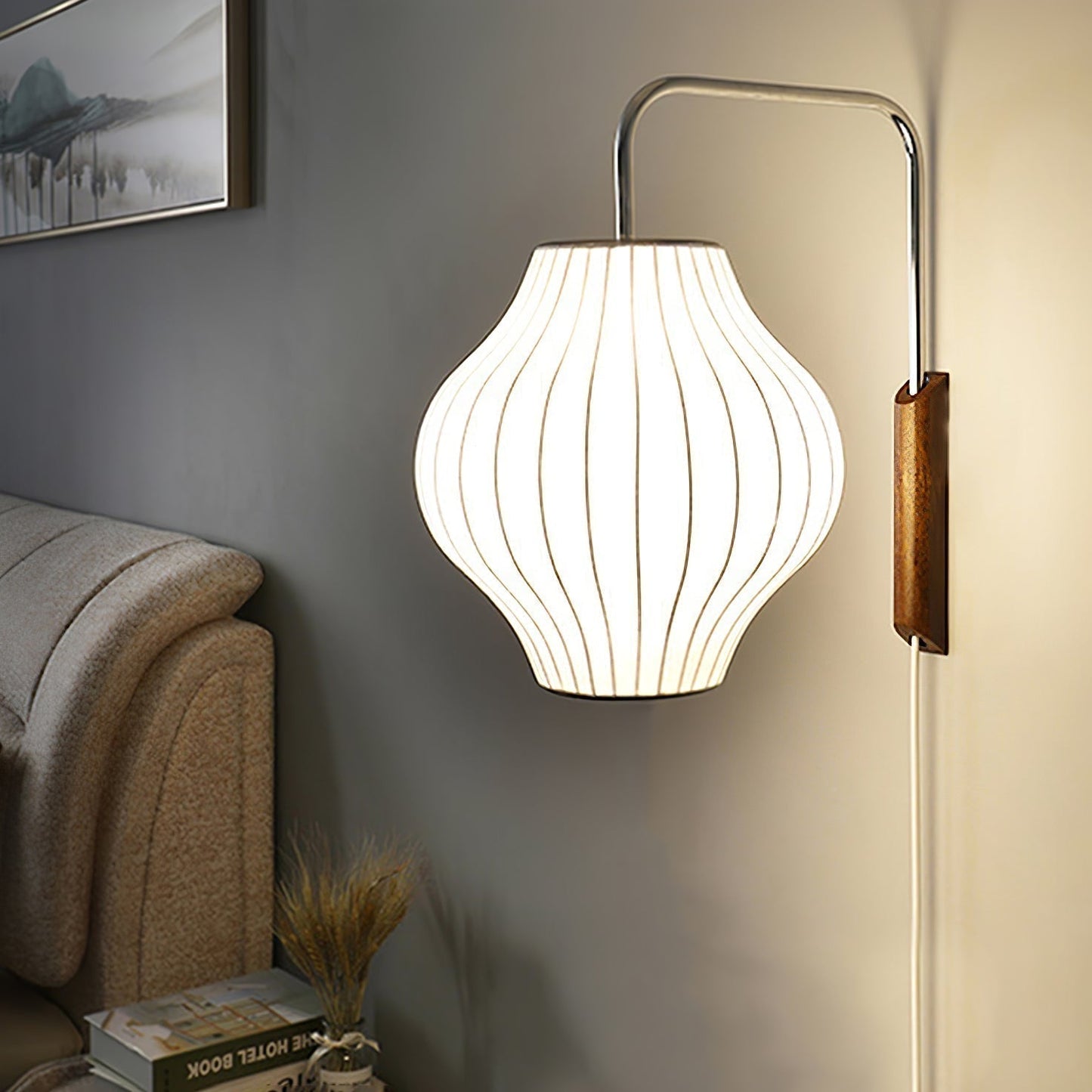 Mid-Century Modern Wall Lamp with Soft Diffused Light for Bedroom & Living Room