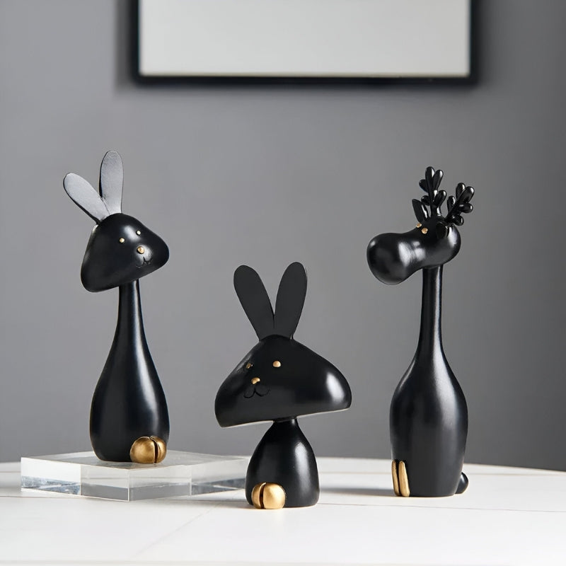 Minimalist Animal Sculptures Modern Home Decor Abstract Decorative Figurines
