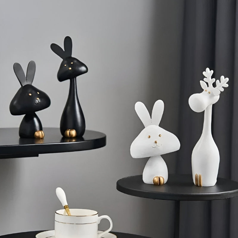 Minimalist Animal Sculptures Modern Home Decor Abstract Decorative Figurines