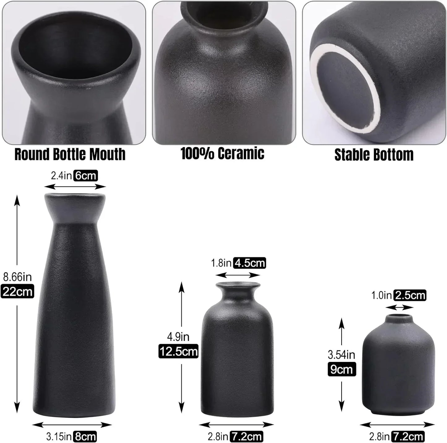 Minimalist Ceramic Vase Set Timeless Elegant Home Decor
