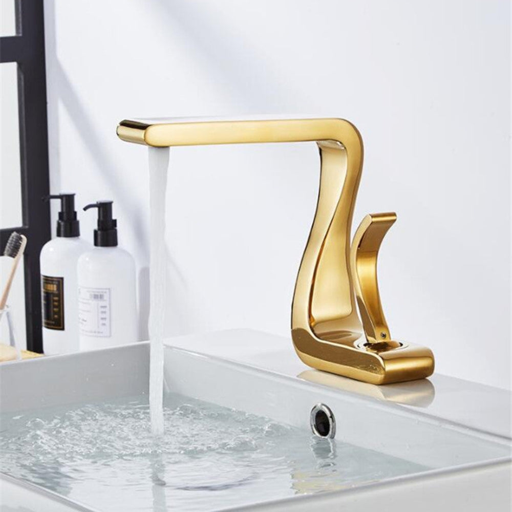Modern Bathroom Faucet Single Handle Sink Tap Minimalist Design