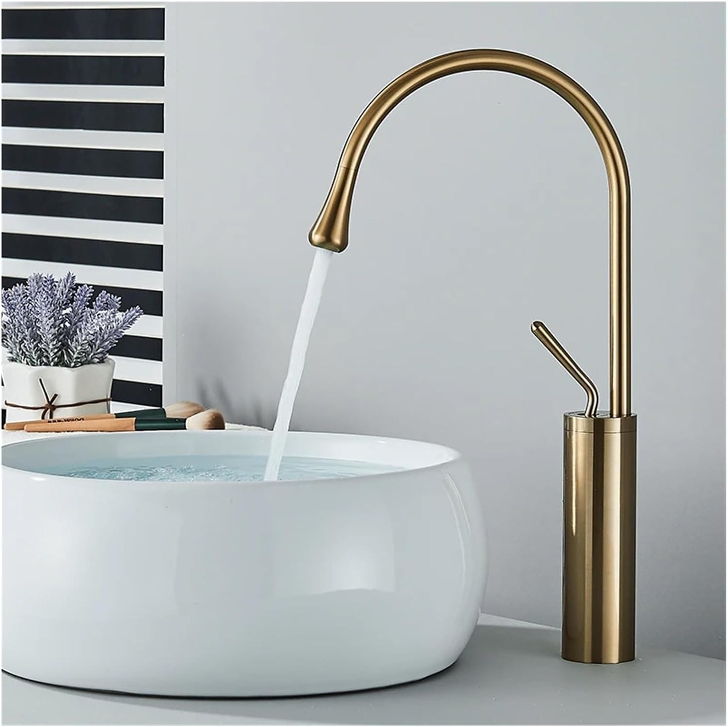 Modern Bathroom Faucet Single Lever Polished Basin Tap Minimalist Vanity Fixture