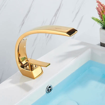 Modern Bathroom Faucet Sink Single Lever Basin Mixer Tap Sleek Vanity Fixture