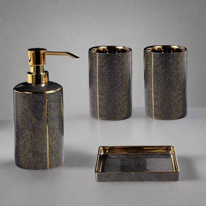Modern Bathroom Soap Dispenser Dish Toothbrush Holder Set Accessories