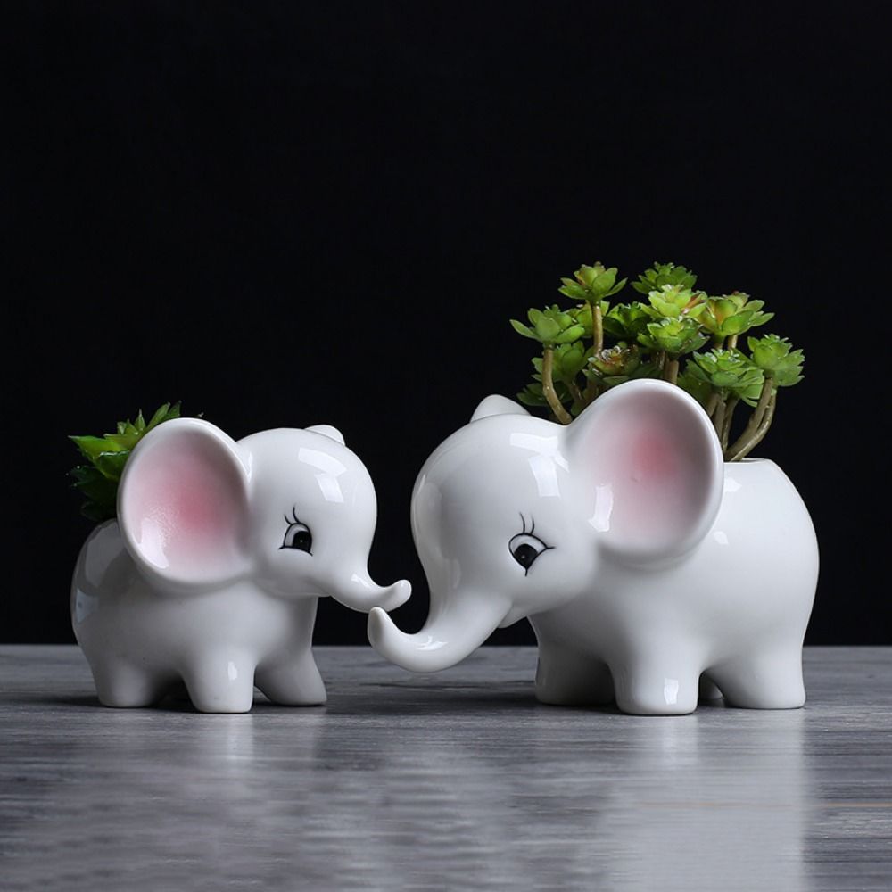 Modern Elephant Planter Pot Sculptural Indoor Flower Plant Holder Decor