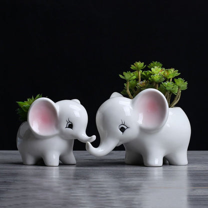 Modern Elephant Planter Pot Sculptural Indoor Flower Plant Holder Decor