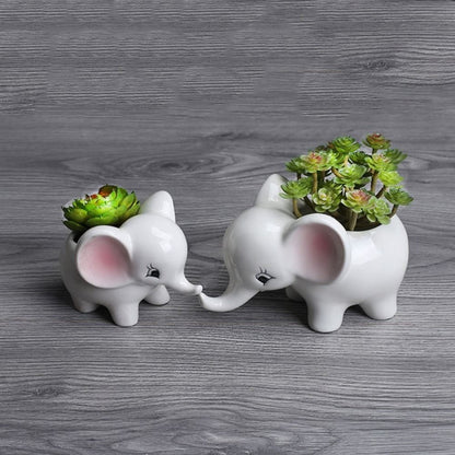 Modern Elephant Planter Pot Sculptural Indoor Flower Plant Holder Decor