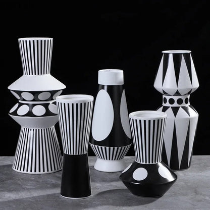 Modern Geometric Vase Decorative Flower Arrangement Home Decor Accent