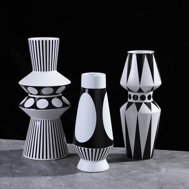Modern Geometric Vase Decorative Flower Arrangement Home Decor Accent