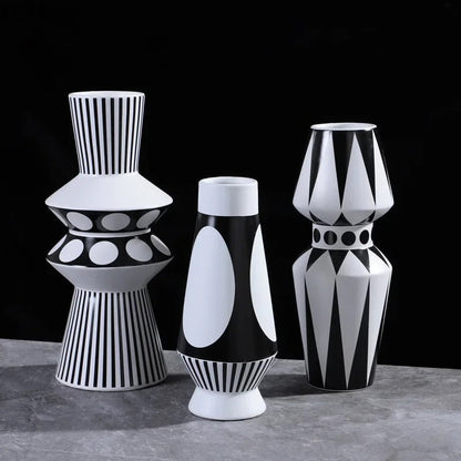 Modern Geometric Vase Decorative Flower Arrangement Home Decor Accent
