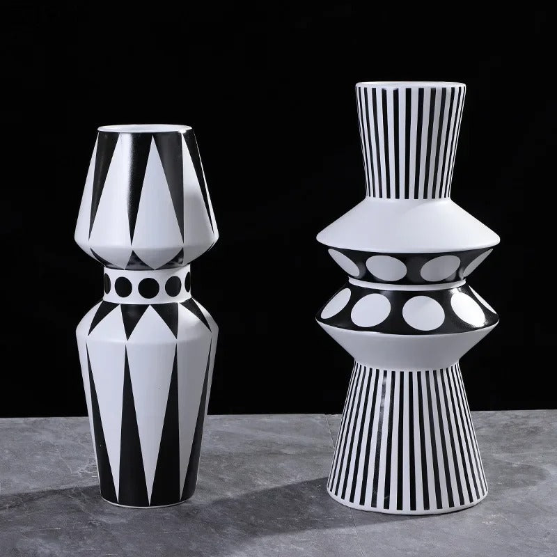 Modern Geometric Vase Decorative Flower Arrangement Home Decor Accent