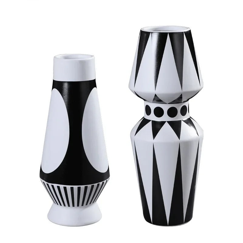 Modern Geometric Vase Decorative Flower Arrangement Home Decor Accent