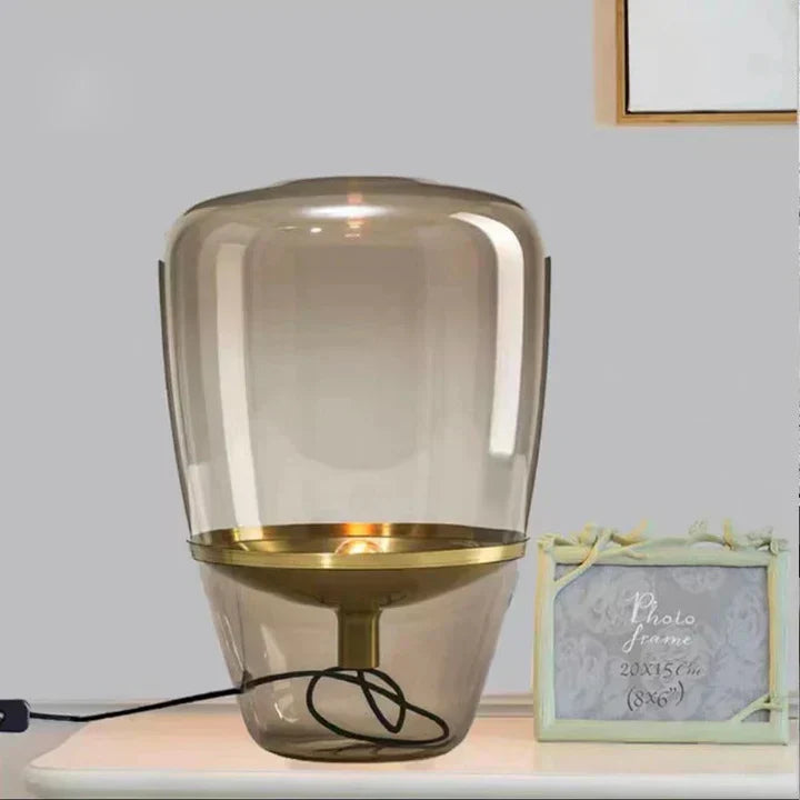 Modern Glass Table Lamp LED Bedside Lamp Elegant Glass Desk Lamp for Living Room Bedroom