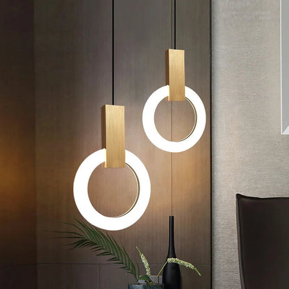 Modern LED Circular Pendant Light Ring Ceiling Hanging Lamp Contemporary Energy Efficient Lighting Fixture