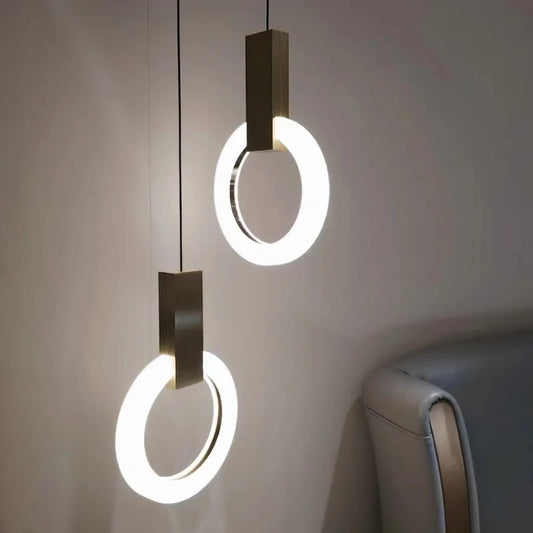 Modern LED Circular Pendant Light Ring Ceiling Hanging Lamp Contemporary Energy Efficient Lighting Fixture