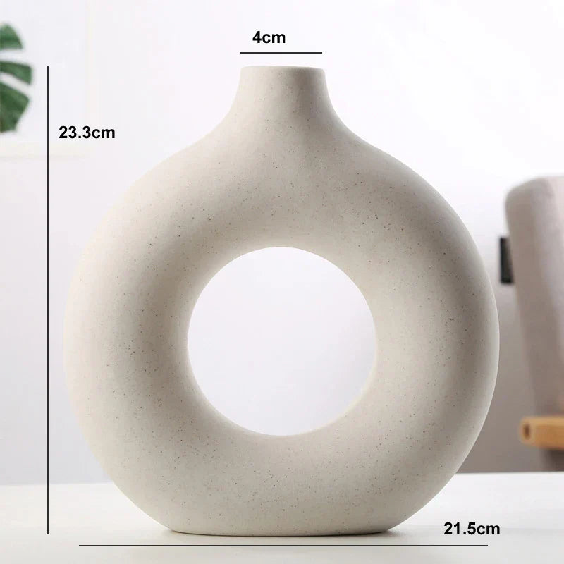 Modern Round Glass Vase Calm Elegant Home Decor Centerpiece