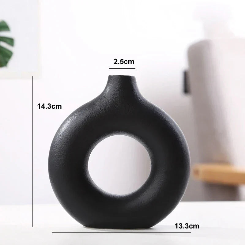 Modern Round Glass Vase Calm Elegant Home Decor Centerpiece