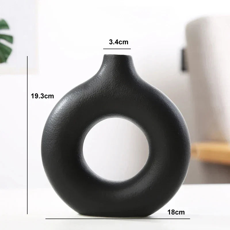 Modern Round Glass Vase Calm Elegant Home Decor Centerpiece