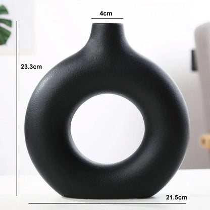 Modern Round Glass Vase Calm Elegant Home Decor Centerpiece
