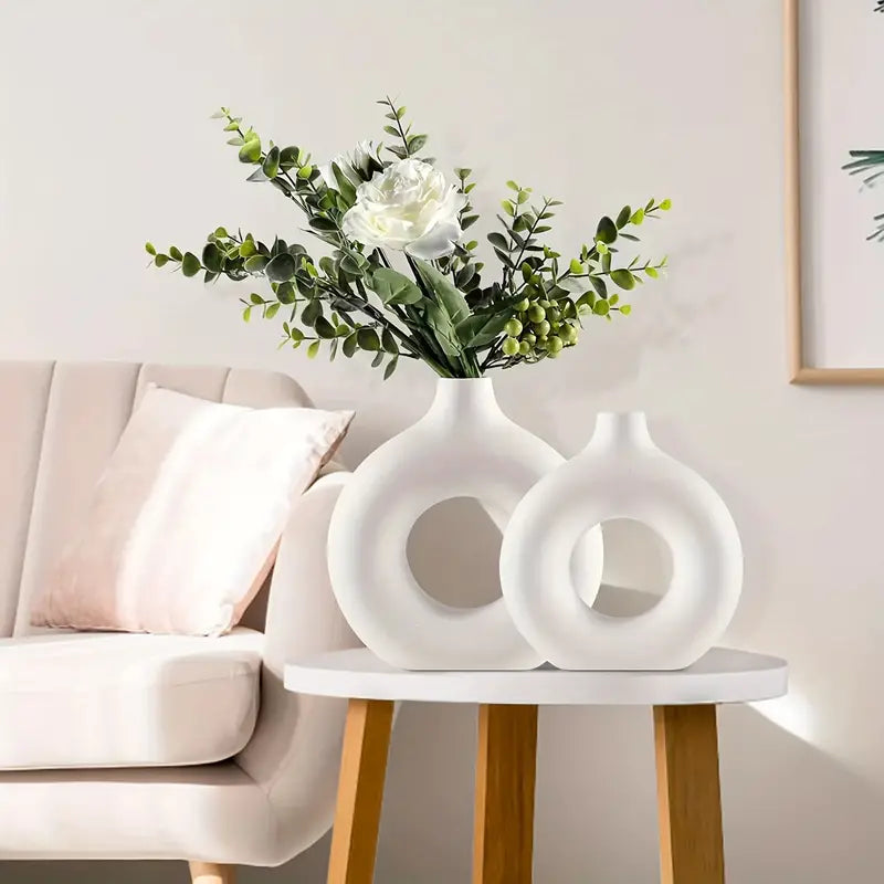 Modern Round Glass Vase Calm Elegant Home Decor Centerpiece
