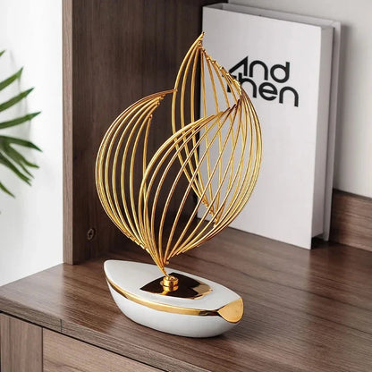 Modern Sailboat Sculpture Elegant Home Decor Accent