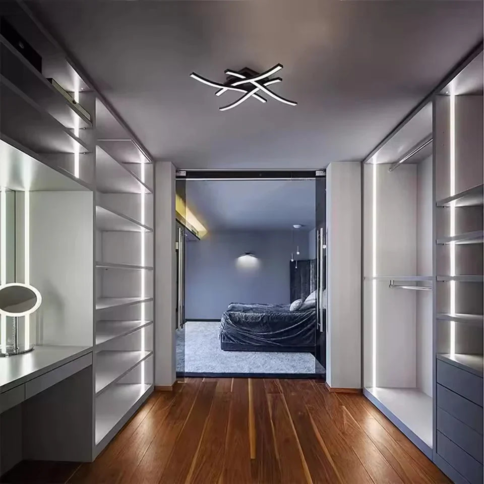 Modern Sculptural Curved LED Ceiling Light Flush Mount Fixture