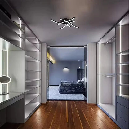 Modern Sculptural Curved LED Ceiling Light Flush Mount Fixture