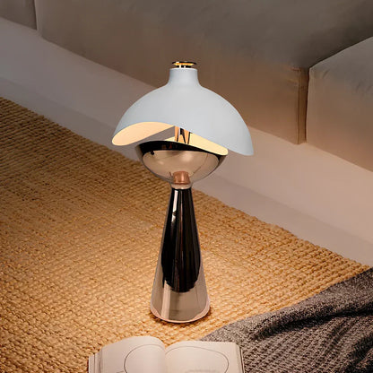 Modern Sculptural Table Lamp Layered Dome Design Wireless LED Ambient Bedside Lamp