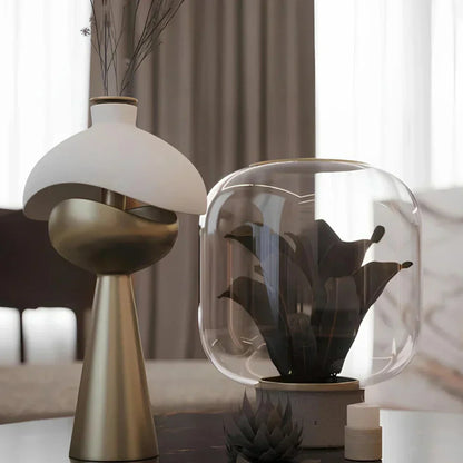 Modern Sculptural Table Lamp Layered Dome Design Wireless LED Ambient Bedside Lamp