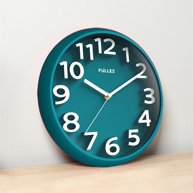 Modern Silent 3D Wall Clock Large Numbers Minimalist Non-Ticking Decorative Wall Clock