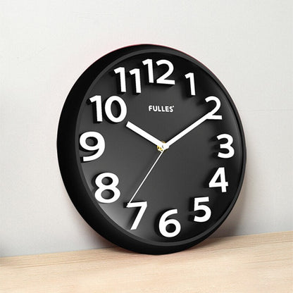 Modern Silent 3D Wall Clock Large Numbers Minimalist Non-Ticking Decorative Wall Clock