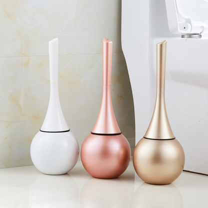 Modern Splash Guard Toilet Brush Set Compact Holder Bathroom Cleaner