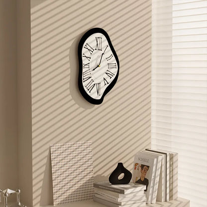 Modern Surreal Wall Clock Roman Numeral Artistic Wall Decor Clock for Living Room Bedroom Office Home