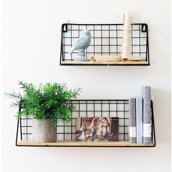 Modern Wall Mounted Floating Shelf Compact Hanging Storage Rack