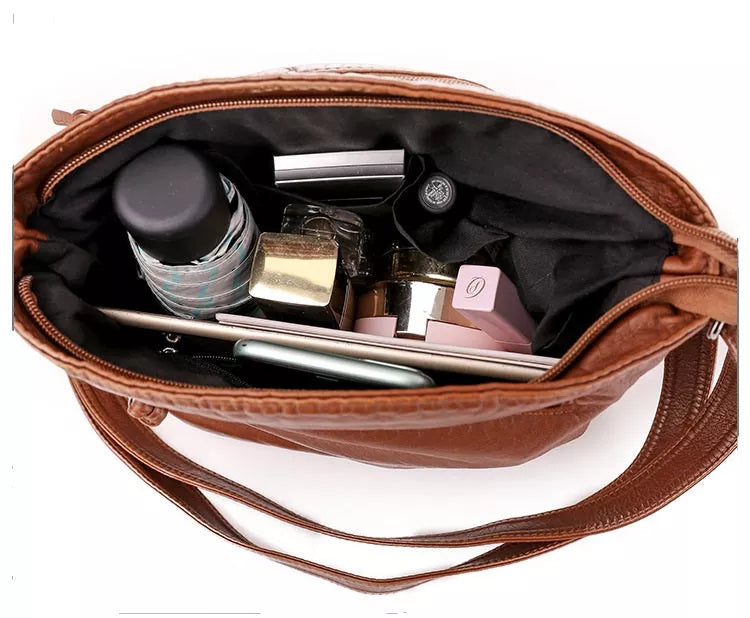 Multi Pocket Crossbody Shoulder Bag Adjustable Strap Large Capacity Everyday Travel Bag