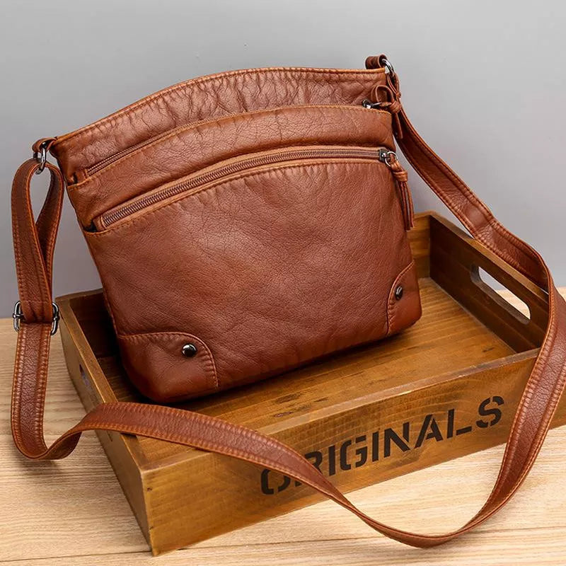 Multi Pocket Crossbody Shoulder Bag Adjustable Strap Large Capacity Everyday Travel Bag