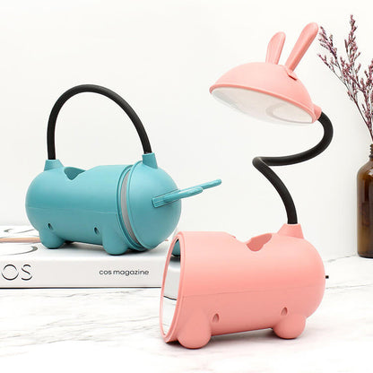 Multifunction Cute Rabbit Desk Lamp LED Touch USB Pen Holder