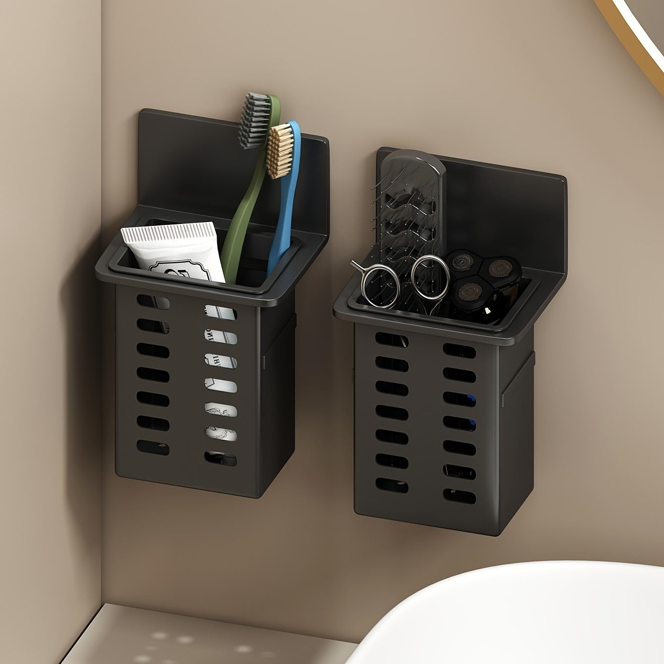 Multifunction Wall Shelf for Bathroom and Kitchen No Drill Self Adhesive Storage Rack