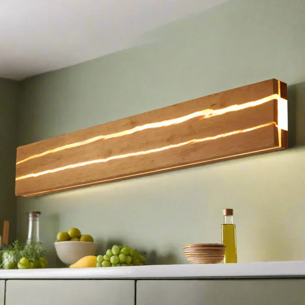 Natural Wooden Wall Light with Modern LED Design
