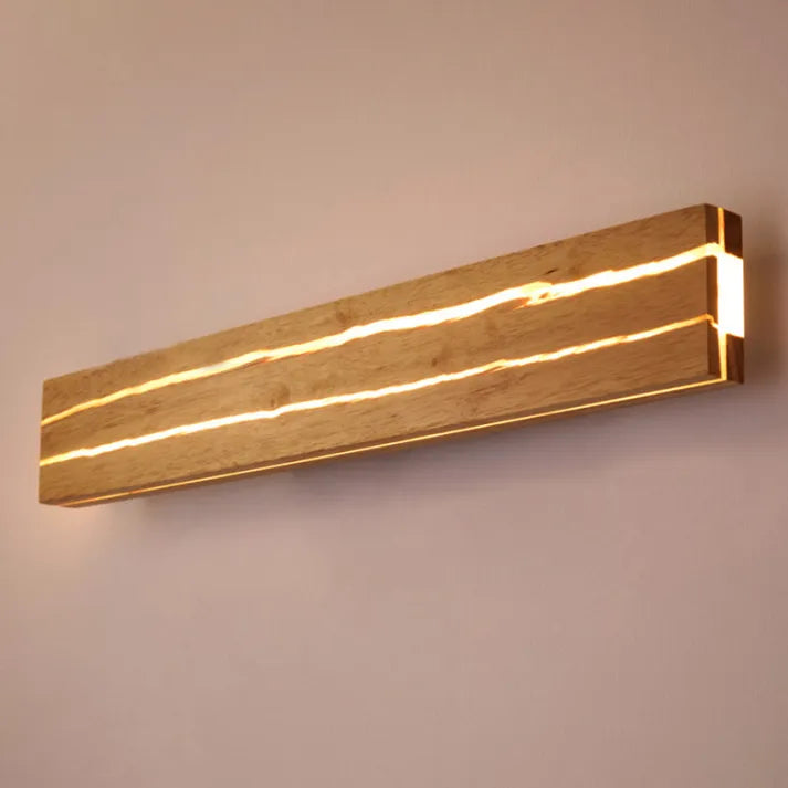 Natural Wooden Wall Light with Modern LED Design