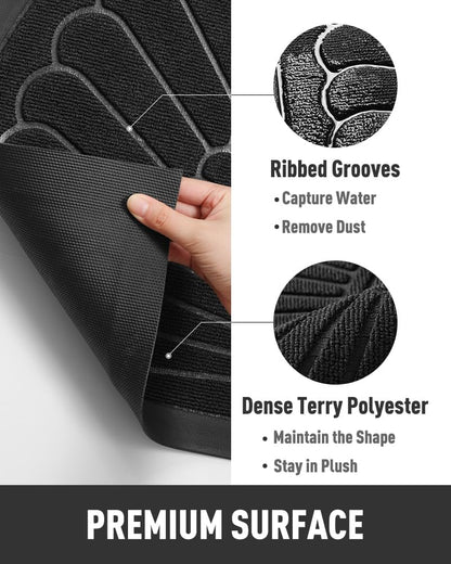 Non Slip Indoor Outdoor Door Mat Heavy Duty Dirt Trapping Entry Floor Rug