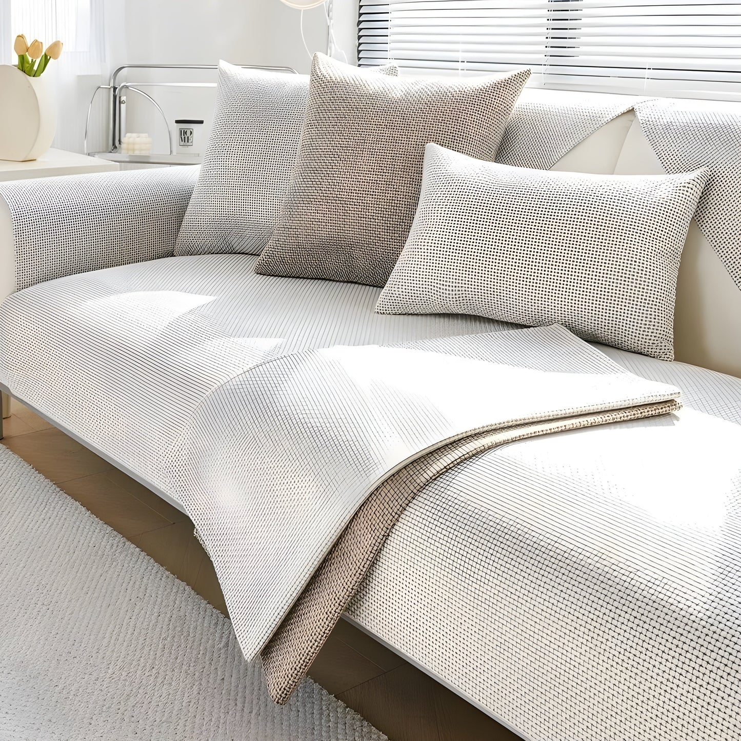 Non Slip Sofa Cover Soft Couch Protector Nordic Style