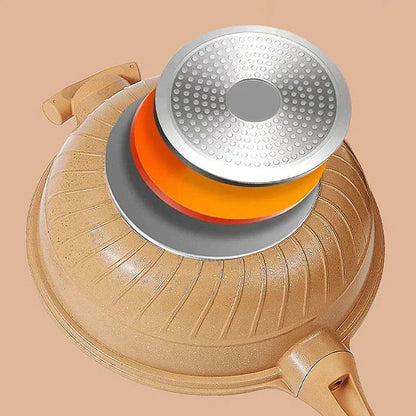 Nonstick Wok Pan with Steamer Basket Multifunction Wok Pan for Gas Induction Electric Stove