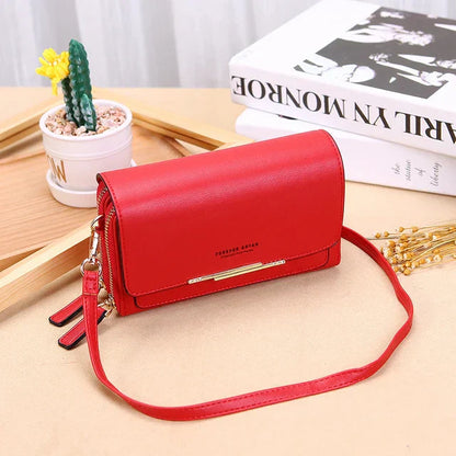 PU Vegan Leather Womens Handbag Soft Flap Design Shoulder Bag