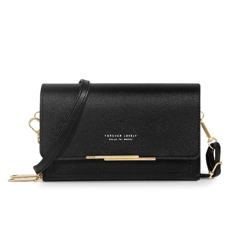 PU Vegan Leather Womens Handbag Soft Flap Design Shoulder Bag