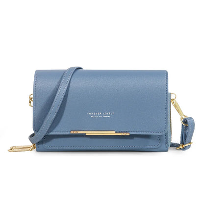 PU Vegan Leather Womens Handbag Soft Flap Design Shoulder Bag